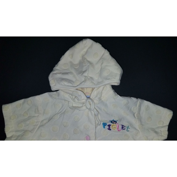 Piglet Butterfly Hooded Jacket Top Baby Girl 12 Months Cream Pink Walt Disney - Picture 2 of 7